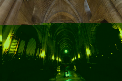 Nave central desde el presbiterio de la iglesia de la Oliva